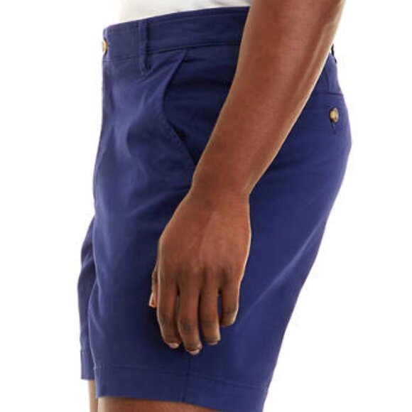Men's flat front shorts, Navy Blue size 38, 4” inseam motion flex - Picture 3 of 6
